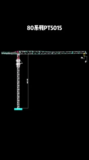  중국 브랜드의 새로운 40m Jib Max.  8톤 토플리스 타워 크레인 로드